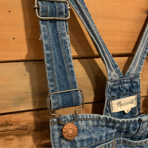 Madewell Adirondack Short Overalls Raw Hem In Dawkins Wash Size M - Picture 8 of 14